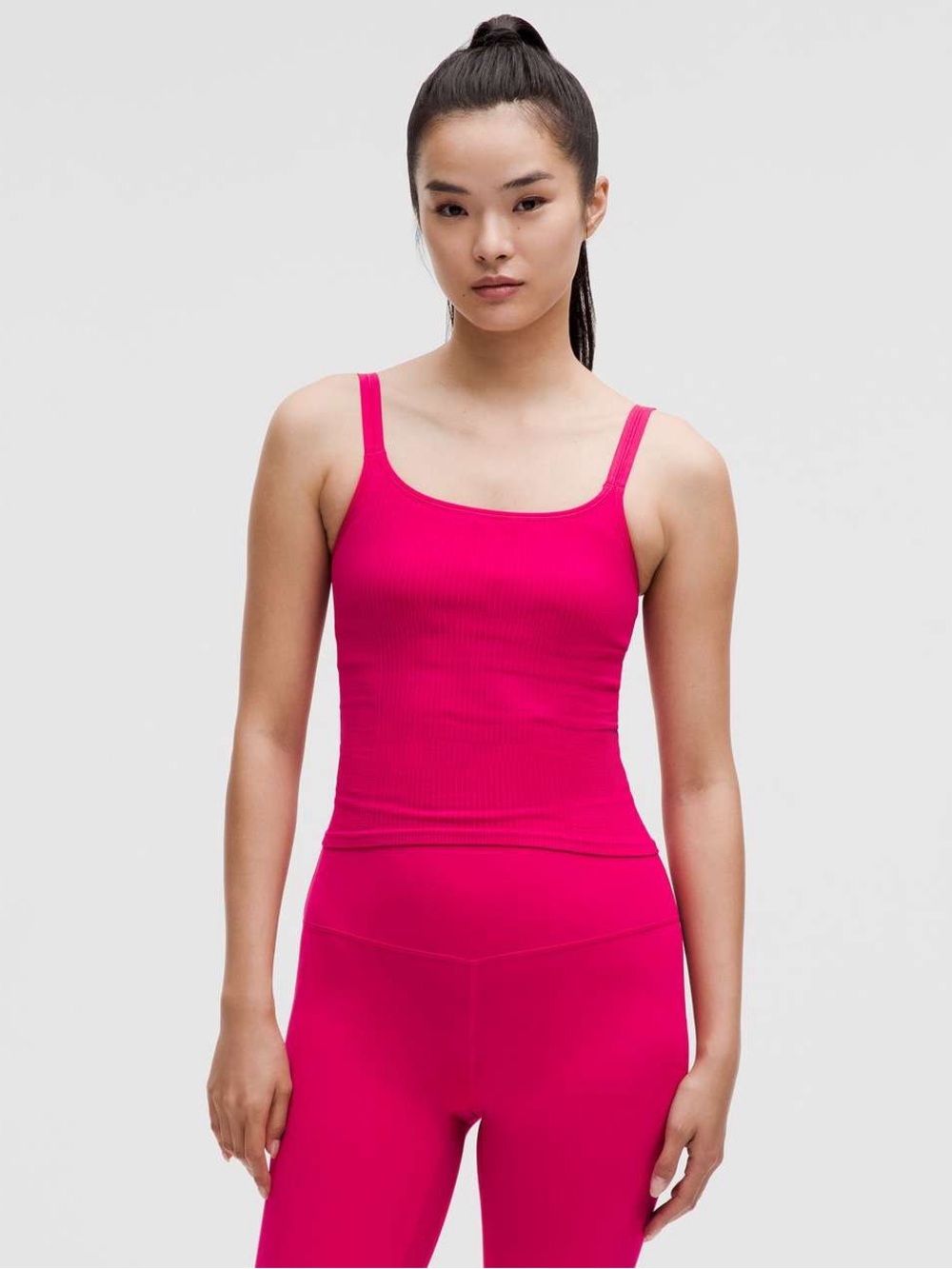 lululemon athletica ebb to street Ribbed scoop-Neck Tank Top in Hot Pink